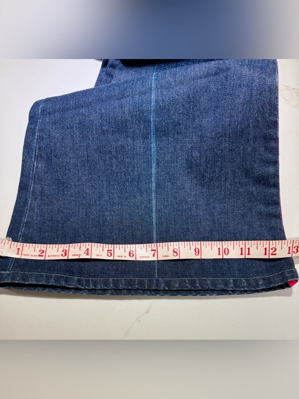 STELLA McCartney Dark Blue Denim Jeans with Pink Ribbon Accent, Size 28 - Picture 8 of 14